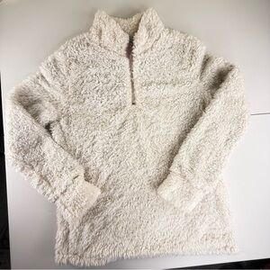 Women's Plush Cream Teddy Pullover Small